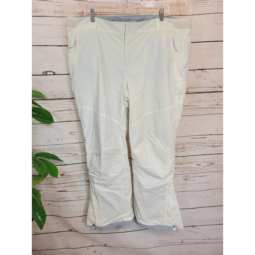 Columbia Omni Tech White Waterproof Multi Pocket Snow Pants Women's Plus Size 1X